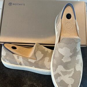 Rothy’s Sand Camo Sneakers 8.5 8 1/2 excellent condition with original box